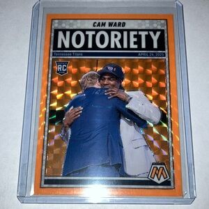 2025 Mosaic Cam Ward Notoriety Tennessee Titans Orange Prizm Rookie Card RC